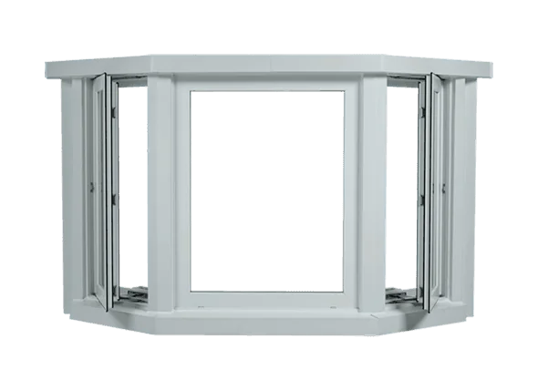 Bay and bow window projecting from the wall